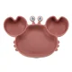 Children’s Silicone Tableware Set with Crab Plate, 19 pieces, Dark pink