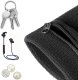 Sports terry wristband with zip pocket, black
