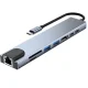8-in-1 USB-C Hub Adapter (2x USB-C, Thunderbolt 3, 2x USB-A, HDMI 4K, SD/TF, RJ45)