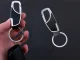 Keychain with Carabiner, Faux Leather and Metal, Black
