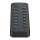 Orico CT2U3-7AB 7x USB-A 3.0 Hub with Switches - Black