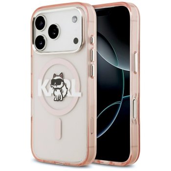 Karl Lagerfeld IML Choupette Sketch Logo MagSafe Case for iPhone 17 Pro, Pink