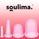 Silicone Vacuum Suction Body Face Massage Cups 4 pcs + Manual Anti Cellulite Massage Roller, Different Colors