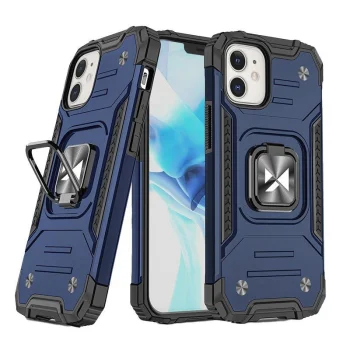 Wozinsky Ring Armor Case for iPhone 14 Plus with Ring Holder and Stand, Blue