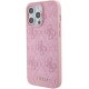 Guess iPhone 15 Pro Max Case Leather 4G Stamped, Pink