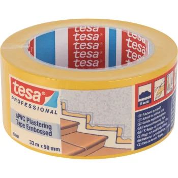 Tesa Plastering Tape sPVC 67001, 33 m x 50 mm, Yellow