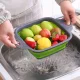 Foldable Plastic and Silicone Colander, Fruit and Vegetable Washing Basket, Set of 2