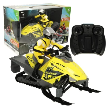 REVOLT TG1016 Trail Blazer RC Snowmobile 2.4GHz Off-Road with LED Lights, Yellow