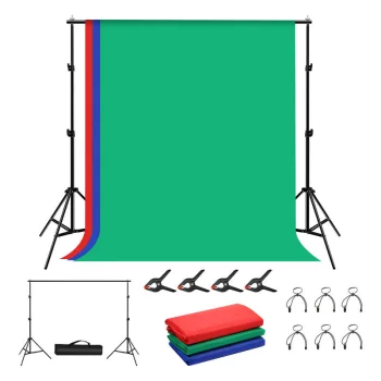 Puluz PKT5204 Photo Studio Background Support 2x2m + 3 Backdrops