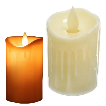 LED Candle with Moving Flame and Wax Effect, 7 cm