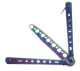 Butterfly Stainless Steel Training Balisong Practice Tool Tactical Folding Knife, Rainbow