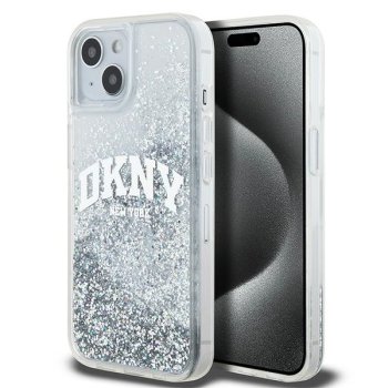 Apple iPhone 13 6.1'' DKNY Liquid Glitter Big Logo Case Cover, White