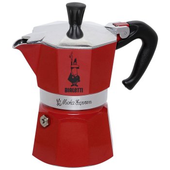 Bialetti Moka Express 3 Tašu Espresso Kafijas Kanna Sarkana