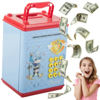 Interactive Safe Piggy Bank with PIN Code, Blue