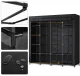 Massido Ms-804 Large Textile Wardrobe, Black