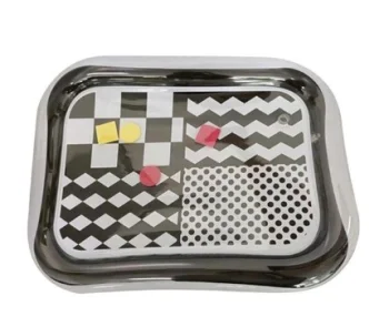 Black and white inflatable water mat with lines 65cm x 50cm