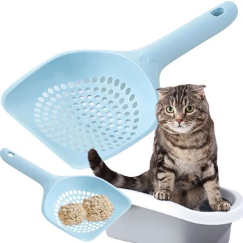 Large Durable Plastic Cat Litter Scoop, Heavy Duty Sifter for Clumping Litter