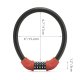 Rockbros RKS870-BK Combination Bicycle Lock, Steel Cable, 85 cm, Red