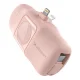 Wozinsky WF16-YLS 5000mAh 15W Lightning Mini Power Bank with Built-in USB-C Cable and Apple Watch Charger - Pink