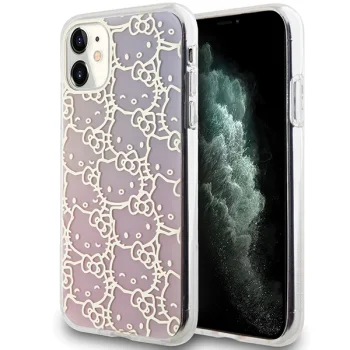 Hello Kitty iPhone 11 / XR Case IML Gradient Electrop Crowded Kitty Head, Pink