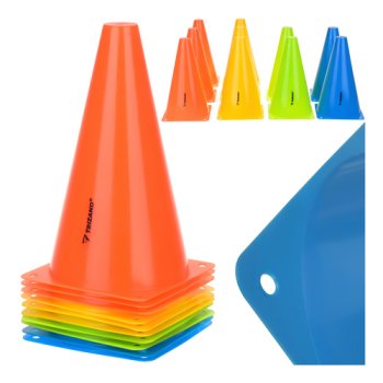 Sports Training Cones 10 Pcs Trizand 23 cm, Multicolored
