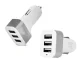 Automobilinis įkroviklis į degiklio lizdą 3x USB, 12-24V, balta ir sidabrinė