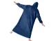 Warm Oversized Hoodie Blanket, Soft Wearable Robe with Hood, Navy Blue