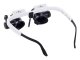 Watchmaker Headset Magnifier with LED Light 8x 23x, White-Black