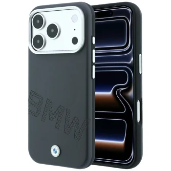 BMW Sign Inclined Deboss Letters MagSafe Case for iPhone 17 / 18 Pro Max - Gray