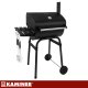 Kaminer Charcoal Grill with Lid and Thermometer, 82x51x117 cm, Black