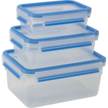 Emsa Clip&Close 508566 Food Storage Containers Set 3 pcs, Blue