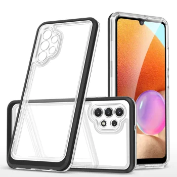 Hybrid Armor Clear 3 in 1 Case for Samsung Galaxy A72 4G, Black
