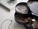Round Jewellery Organiser Box with 4 Rotating Compartments, Black