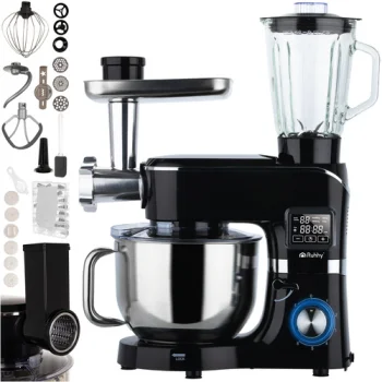 Ruhhy 00025728 Food Processor with Heated Bowl and Blender, 2000W, Black