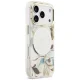 Guess IML Glitter Flowers Triangle MagSafe Case for iPhone 17 Pro / 18 Pro - White