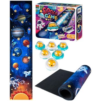 Tabletop Curling Game with Solar System Mat