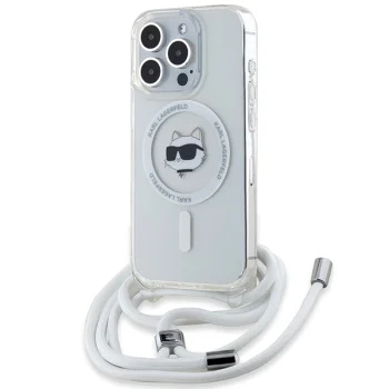 Karl Lagerfeld iPhone 15 Pro Max Case IML Choupette Head & Cord MagSafe, Transparent