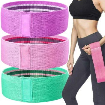 Set of 3 Fabric Resistance Bands for Exercise and Fitness