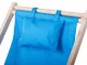 Folding Wooden Beach and Garden Deck Chair with Pillow, Blue