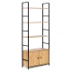 Industrial Bookshelf with Cabinet 4-Tier Loft Style Shelving Unit ModernHome