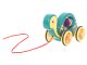 Wooden Kids Rattle Pull Along Toy with Rope Turtle