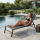 Garden Sun Lounger Adjustable Outdoor Beach Chair MultiGarden, Grey
