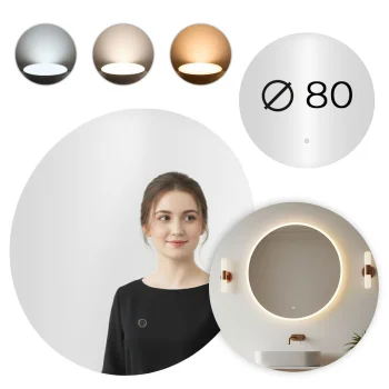 Modernhome Round LED Bathroom Mirror 80 cm