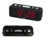 Electronic Alarm Clock with Red LED Display, 24h, Black