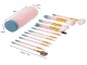 Professional Makeup Brush Set, 12 pcs, with Case, Pink/Blue