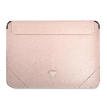 Guess Saffiano Triangle Logo Laptop Sleeve 16" - Pink