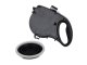 Dog or cat leash with water bottle, foldable bowl, waste bag holder