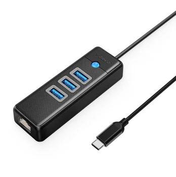 Orico PW3UR25-C3 USB-C Hub with 3x USB-A 3.0 & 2.5G Ethernet 1.8m Black