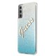 Guess Samsung Galaxy S21+ Case Glitter Gradient Script, Blue