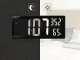 Digital LED alarm clock with temperature and humidity display, black